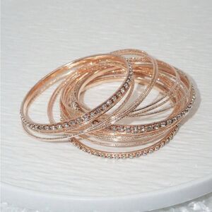 Elegant Rose Gold Bangle Set